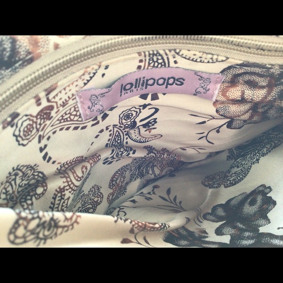 Lollipops Paris Clutch Accessory Top Zip Beaded and Sequin Pouch - Picture 6 of 9